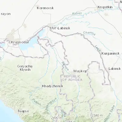 Map showing location of Belorechensk (44.771270, 39.878790)