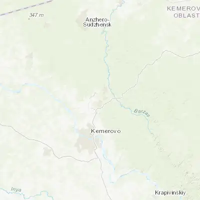 Map showing location of Berëzovskiy (55.600000, 86.200000)
