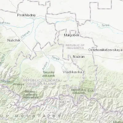 Map showing location of Beslan (43.192170, 44.543130)