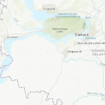 Map showing location of Bezenchuk (52.982000, 49.433300)