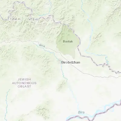 Map showing location of Birobidzhan (48.792840, 132.923860)