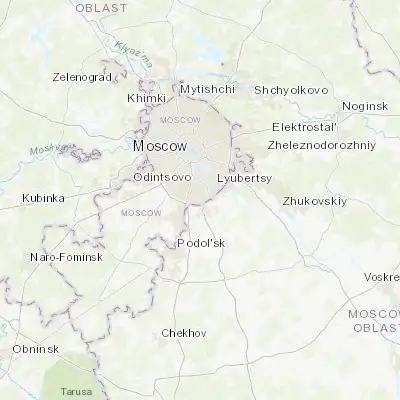 Map showing location of Biryulëvo (55.586350, 37.677810)