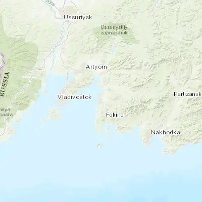 Map showing location of Bol’shoy Kamen’ (43.112830, 132.354000)