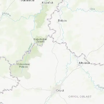 Map showing location of Bolkhov (53.442950, 36.005460)