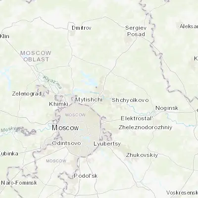 Map showing location of Bolshevo (55.934860, 37.830020)