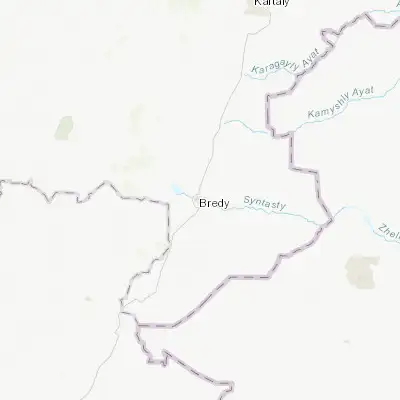 Map showing location of Bredy (52.415280, 60.341110)