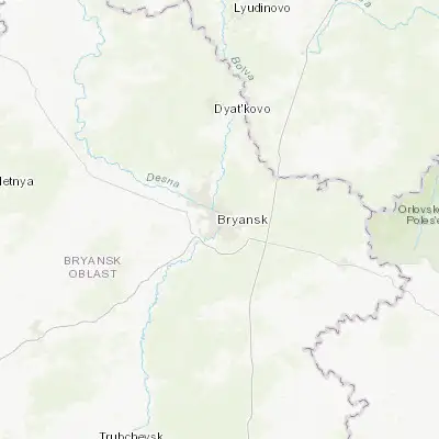 Map showing location of Bryansk (53.252090, 34.371670)