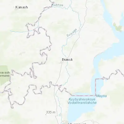 Map showing location of Buinsk (54.971190, 48.291840)