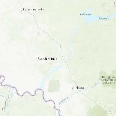 Map showing location of Bureya (49.812120, 129.812780)