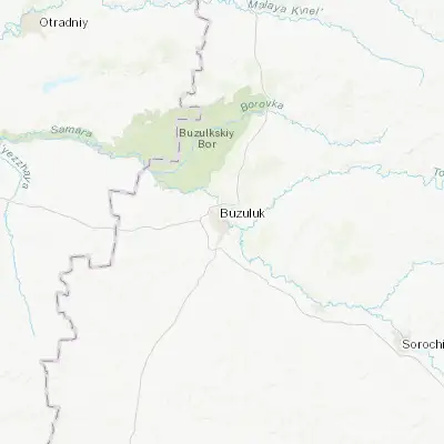 Map showing location of Buzuluk (52.780700, 52.263500)