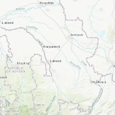 Map showing location of Chamlykskaya (44.715830, 40.878610)
