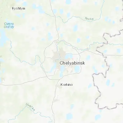 Map showing location of Chelyabinsk (55.154020, 61.429150)