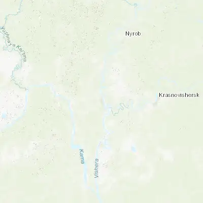 Map showing location of Cherdyn’ (60.402950, 56.478680)