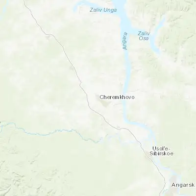 Map showing location of Cheremkhovo (53.156110, 103.067500)