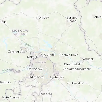 Map showing location of Cherkizovo (55.975830, 37.787500)
