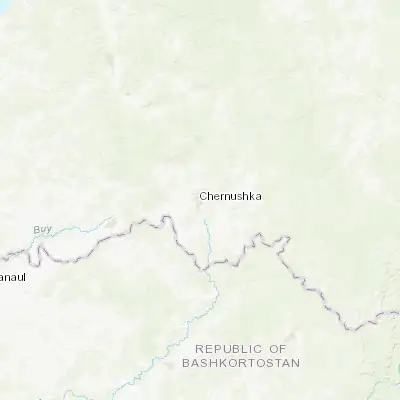 Map showing location of Chernushka (56.507220, 56.076610)