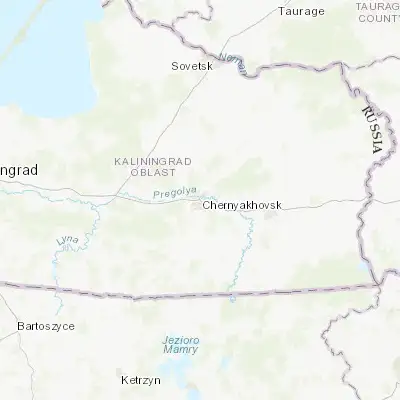 Map showing location of Chernyakhovsk (54.633450, 21.815570)