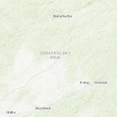 Map showing location of Chernyshevsk (52.522090, 117.017120)