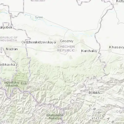 Map showing location of Chiri-Yurt (43.088690, 45.743230)