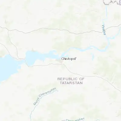 Map showing location of Chistopol’ (55.363110, 50.642440)