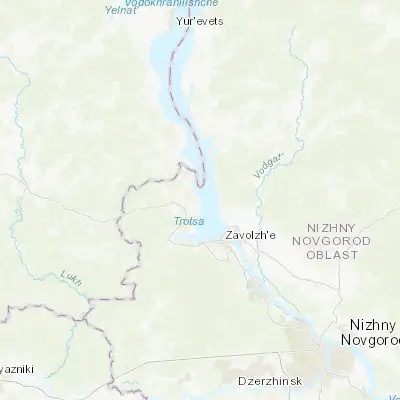 Map showing location of Chkalovsk (56.767760, 43.251350)