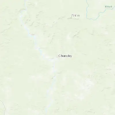 Map showing location of Chunskiy (56.081500, 99.634200)