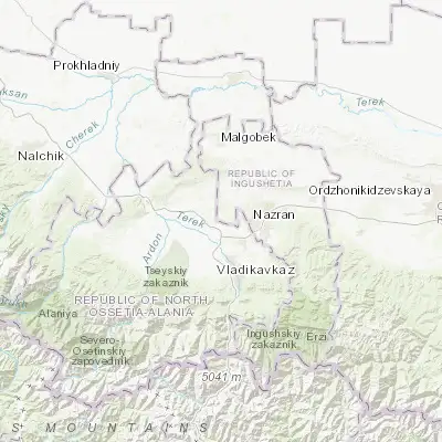 Map showing location of Dalakovo (43.237590, 44.589640)