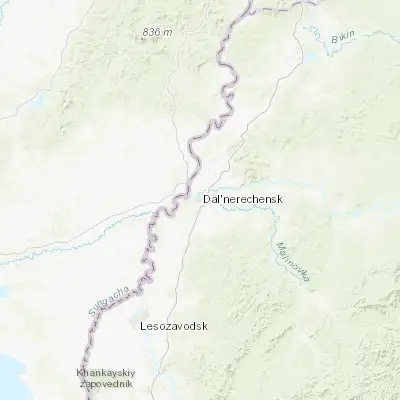Map showing location of Dalnerechensk (45.931490, 133.739060)