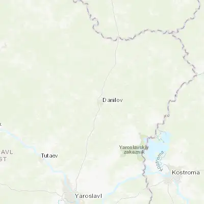 Map showing location of Danilov (58.190800, 40.171710)