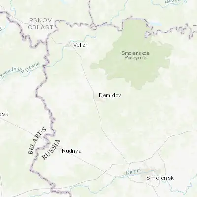 Map showing location of Demidov (55.270630, 31.514970)