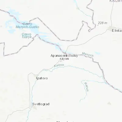Map showing location of Divnoye (45.908890, 43.354720)