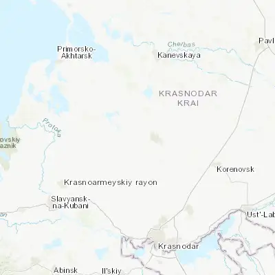 Map showing location of Dneprovskaya (45.623590, 38.808070)