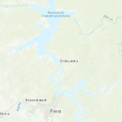 Map showing location of Dobryanka (58.464400, 56.412700)