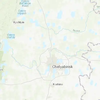 Map showing location of Dolgoderevenskoye (55.344440, 61.344440)