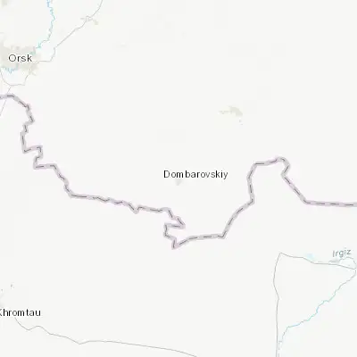 Map showing location of Dombarovskiy (50.758700, 59.538600)