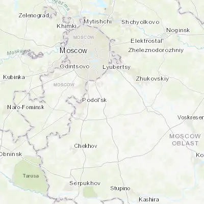 Map showing location of Domodedovo (55.441300, 37.753670)