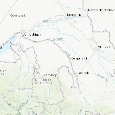 Map showing location of Dondukovskaya (44.881900, 40.362710)