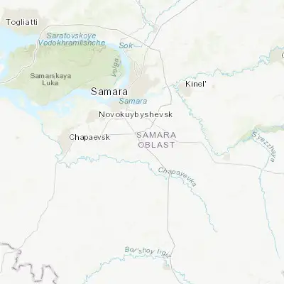 Map showing location of Dubovyy Umët (52.976290, 50.285690)