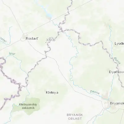 Map showing location of Dubrovka (53.690700, 33.507100)