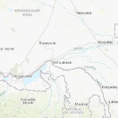 Map showing location of Dvubratskiy (45.238880, 39.804990)