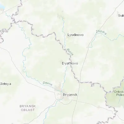 Map showing location of Dyat’kovo (53.597820, 34.338250)
