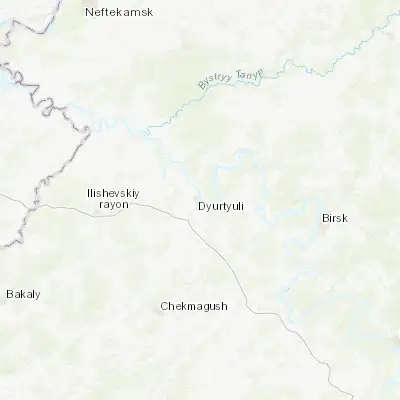 Map showing location of Dyurtyuli (55.491060, 54.868830)