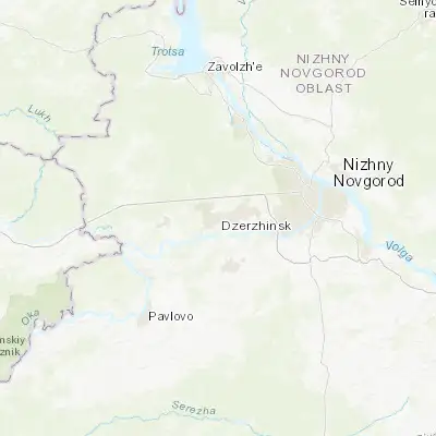Map showing location of Dzerzhinsk (56.241430, 43.455390)