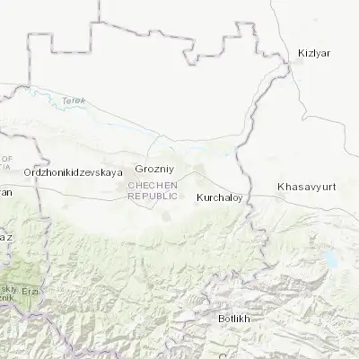 Map showing location of Dzhalka (43.318600, 45.987870)