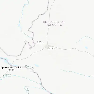 Map showing location of Elista (46.307780, 44.255830)