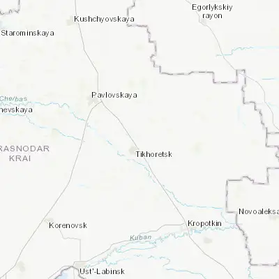 Map showing location of Fastovetskaya (45.918890, 40.158890)