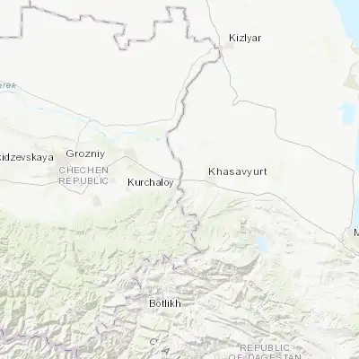 Map showing location of Gerzel’-Aul (43.247280, 46.402490)