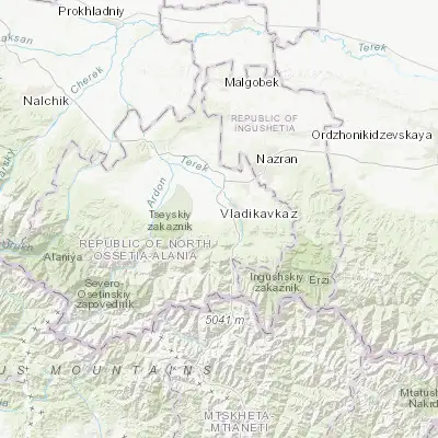 Map showing location of Gizel’ (43.040000, 44.570830)