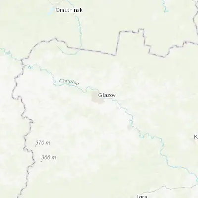 Map showing location of Glazov (58.139300, 52.658000)