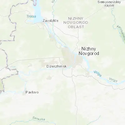 Map showing location of Gorbatovka (56.257160, 43.745770)